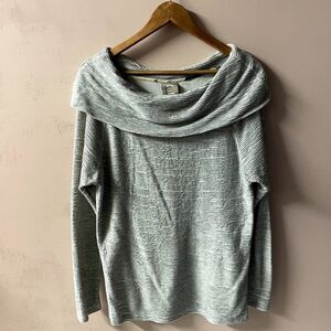 Anthropologie Dolan Left Coast Collection Gray Ribbed Cowl Neck Sweater Top Sz M